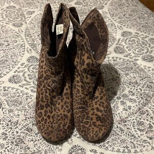 Impo Brown Leopard Ankle Booties